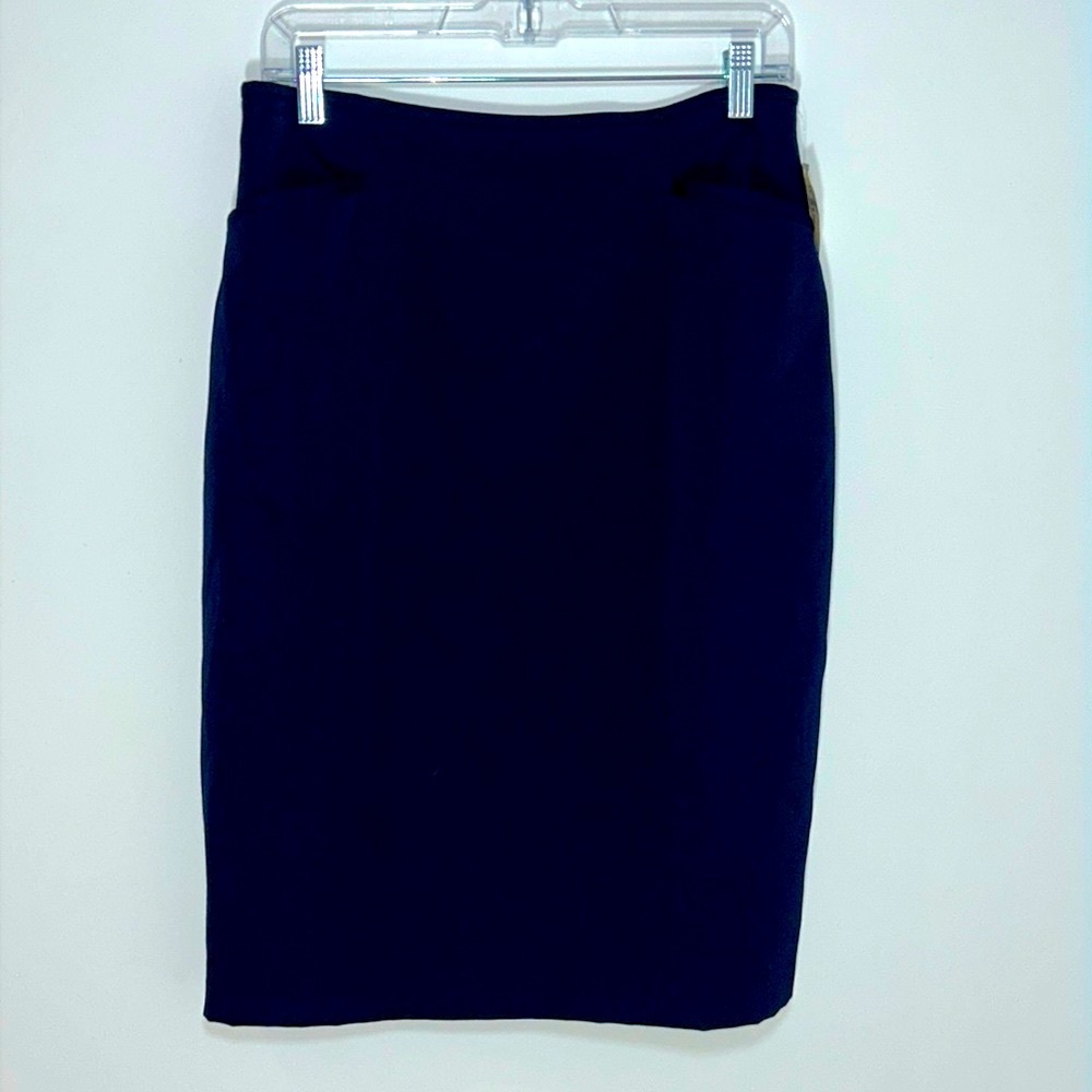 Linda Allard Ellen Tracy 100% Wool Black Pencil Skirt Size 12 NWT